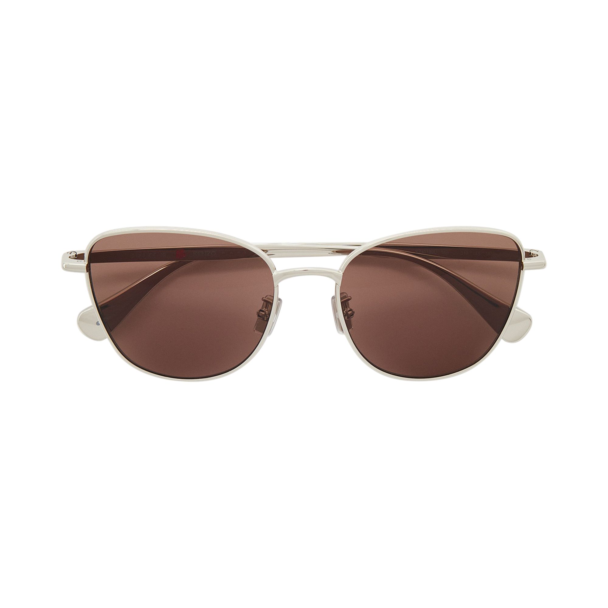 Pre-owned Kenzo Cat Eye Sunglasses 'palladium/brown' | Silver | Women's Size Onesize